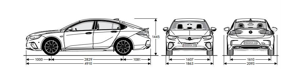 Tekniske spesifikasjoner, 210 hk BiTurbo Dimensjoner (i mm) Akselavstand 2 829 2 829 Lengde 4 910 4 998 Overheng foran 1 000 1 000 Overheng bak 1 081 1 169 Sporvidde, foran 1 607 1 607 Sporvidde, bak