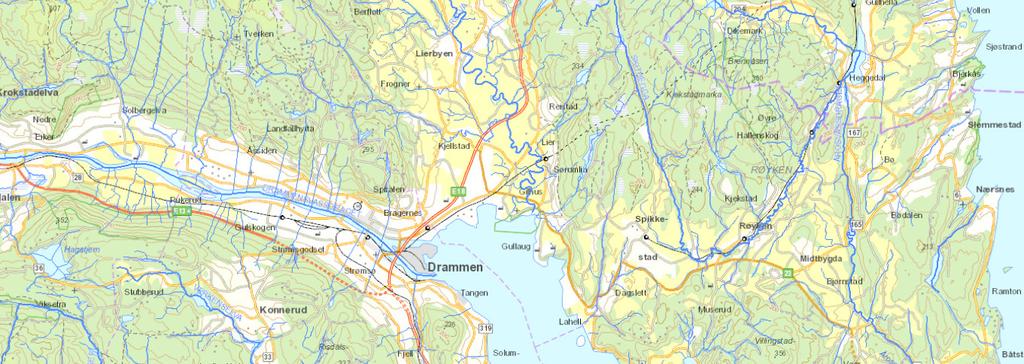av to mindre elver, Sandakerelva og Grobruelva. Begge elvene ligger i Lier kommune og Buskerud fylke.