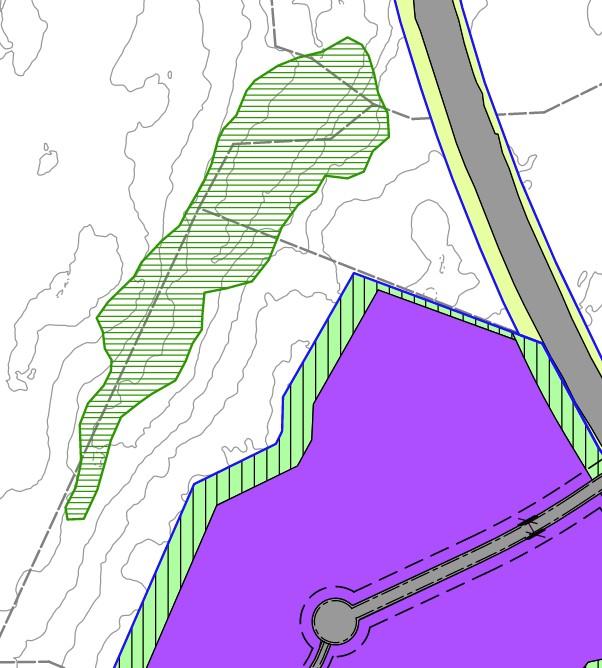 Naturkvaliteter Områdebeskrivelse Det regulerte området avsluttes i dag med en avsatt grøntsone mot de brattere skråningene ned mot Djupedal i vest.