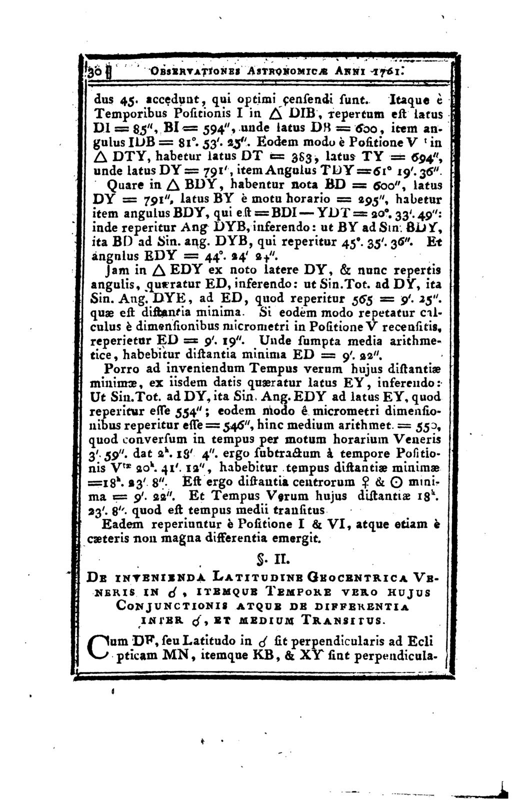 1 3b (J OBsinvATroNES Astronomics Akni 1761." dus 45. accedunt, qui optimi çensendi sunt.