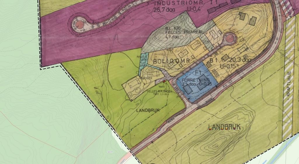 Gjeldende planer i området: a) Binde, søndre del, planid.: 1702178: b) Kommunedelplan Binde, planid.