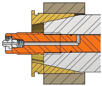 9/ The bondura assembly locks to the support as the conical sleeves expand and create a wedge-force between pin and support, and thus prevent rotation and sliding sideways.