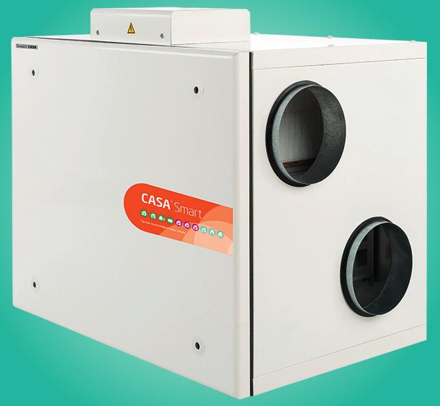 Swegon CASA R5-H Smart Luftmengdeområde 30-120 l/s Ecodesign energiklasse A* Varmevekslerens temperaturvirkningsgrad: opptil 86 % Kyl- och varmegjenvinning Rask installasjon og innregulering Minimale
