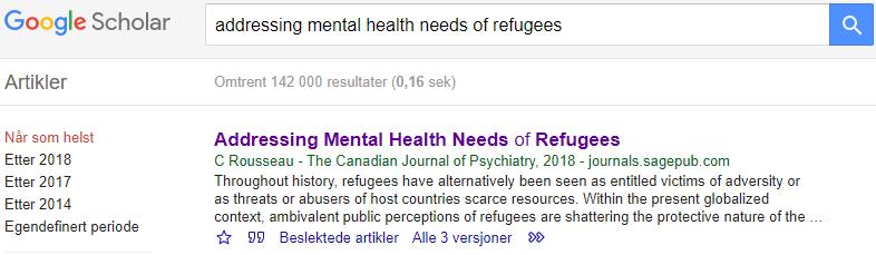 Google Scholar Gjør søket ditt Du må