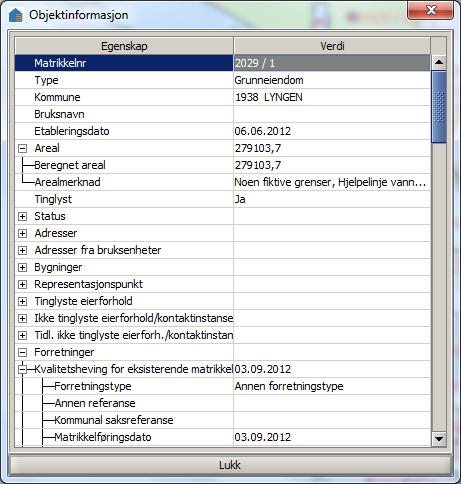 Dersom det er en + foran et punkt, betyr det at det kan være mer detaljert informasjon om dette punktet og den vil komme frem når en klikker på [+] pluss tegnet.