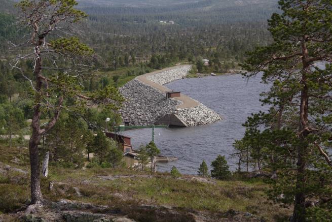 5.3.5 Grøndalsdammen Demmer opp Tunnsjøflyan som er inntaks- og reguleringsmagasin for Tunnsjødal kraftverk. Dammen består av fyllingsdam og betongoverløp.