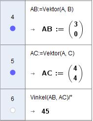 AB, 0 AC 4, 4 BAC 45 Tyngdepunktet T til en trekant med hjørnene A,