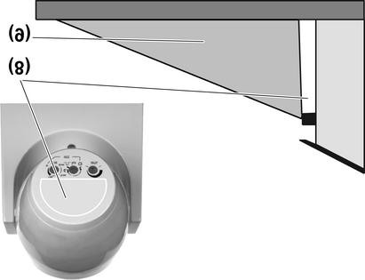Bilde 10: Skjule underkrypingsvern o Kleb blendeelementet for underkrypingsbeskyttelse på følerhodet (bilde 10) for å skjule området under bevegelsesdetektoren.