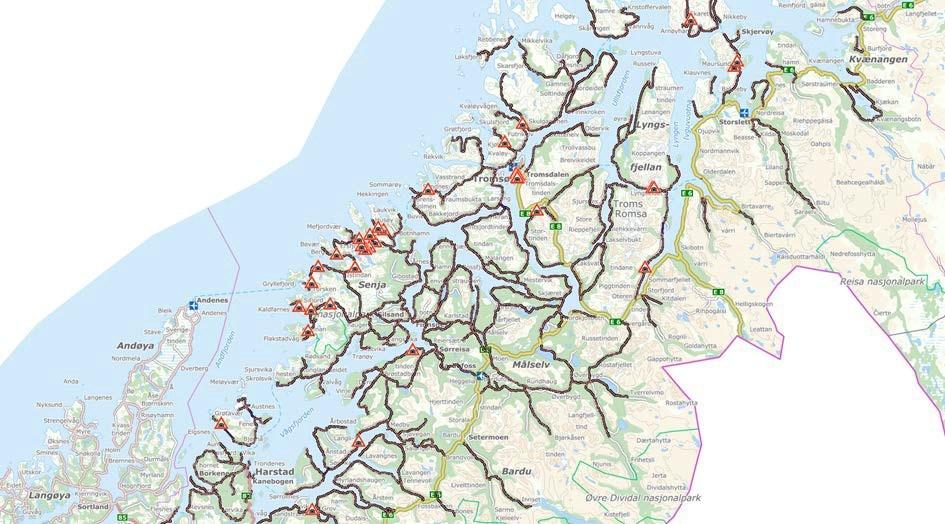 trafikksikkerhetsmessige utfordringer, særlig for tungtransporten. Investeringsbehovet er veldig stort på de undersjøiske tunnelene Maursund, Ibestad og Kvalsund. 3.