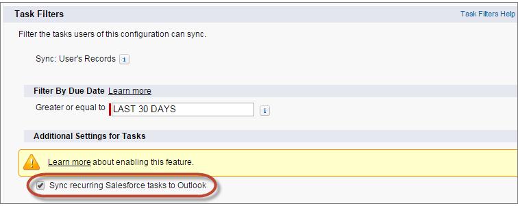 Salesforce for Outlook: Konfigurere selgere til å synkronisere og arbeide med Salesforce fra Microsoft Outlook Opprette oppgavefiltre for Salesforce for Outlook Angi hvilke oppgaver som synkroniseres