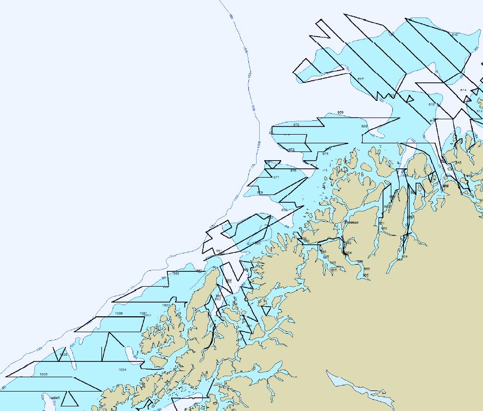 Standard integreringstransekt kysttokt Finnmark.