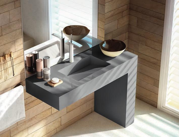 Silestone balance Silestone Balance med designben er beregnet for veggmontering og er designet med skrå plate i vask.