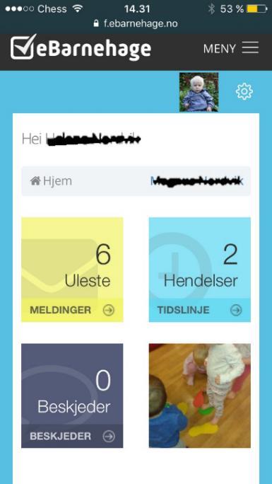 Passord endrer dere selv etter første innlogging. Dere vil også få en brukermanual fra barnehagen. Når dere har logget inn på www.ebarnehage.no, må dere inn på brukerinnstilling.
