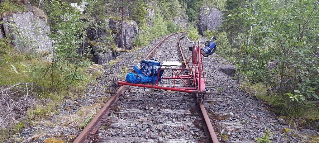 Oppgave 9 (6 poeng) En del av Numedalsbanen, fra Veggli til Rødberg, er 32 km. Her kan man sykle dresin (sykkel for togskinner). En dresin har farten 7 km/t.