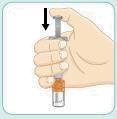 Blande legemidlet og fylle sprøyten VIKTIG: I de neste trinnene skal du blande legemidlet og fylle