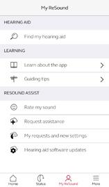Be om hjelp Min ReSound Gå til Min ReSound i bunnmenyen for å finne ReSound Assist. Trykk på Be om hjelp for å kontakte audiografen din. Følg deretter flyten, som vist i de følgende trinnene.