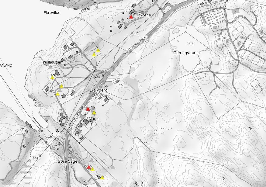 29 6. Beitelandskap på Våge Figur 6-8: Kartutsnittet viser SEFRAK-registrerte bygninger ved Søre Våge og Ekrene. (Kilde: Kartet er hentet fra kilden.skogoglandskap.