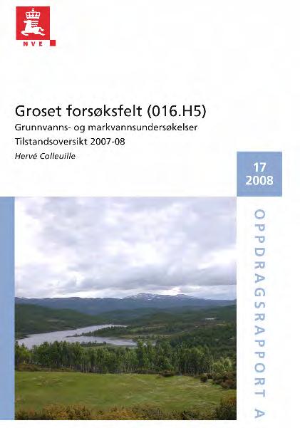 Lappsætra tilsigsfelt.. Grunnvanns- og markvannsundersøkelser. Tilstandsoversikt 2008-09. NVE oppdragsrapport 13-2009. Colleuille H., 2009.