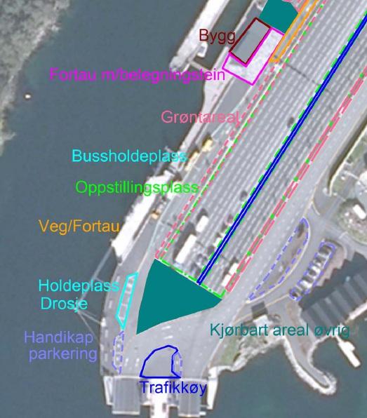 Areal, kjørbart øvrig er arealet på ferjeleiet som ikke er registrert gjennom andre objekttyper.