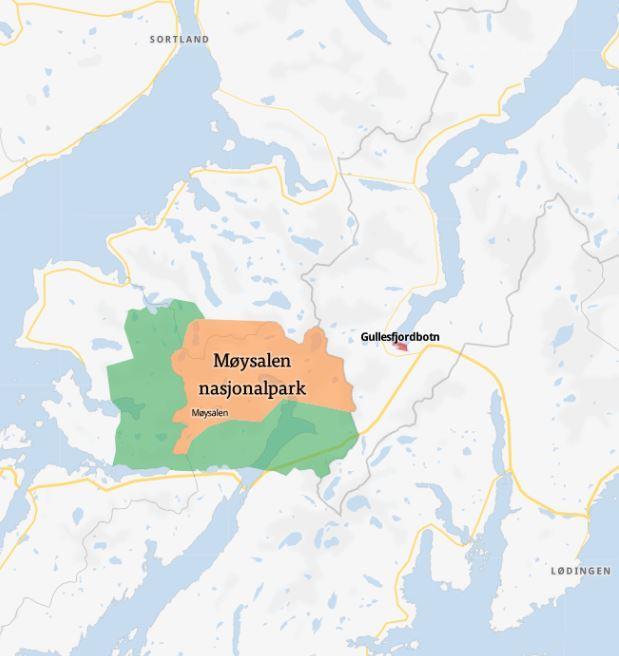 2. Innledning Møysalen nasjonalpark grenser til Møysalen landskapsvernområde i sør og vest.