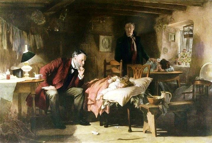 Luke Fildes: The Doctor (1891) «For i Sandhed at kunne hjælpe en Anden, maa jeg forstaae mere end han men dog vel først og fremmest forstaae det, som han forstaar.