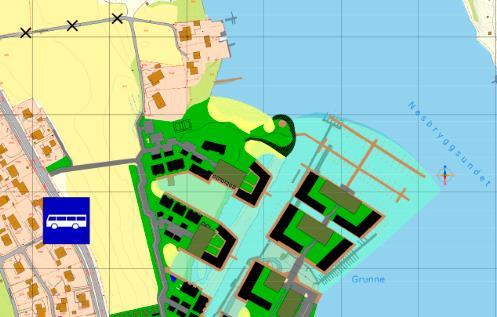Tabell 1 Arealer i gjeldende kommunplan sammenlignet med skisse til ny plan innenfor sort stiplet strek i figuren ovenfor Byggeområde boliger Grønnstruktur Naturområde strandsone -vegetasjon
