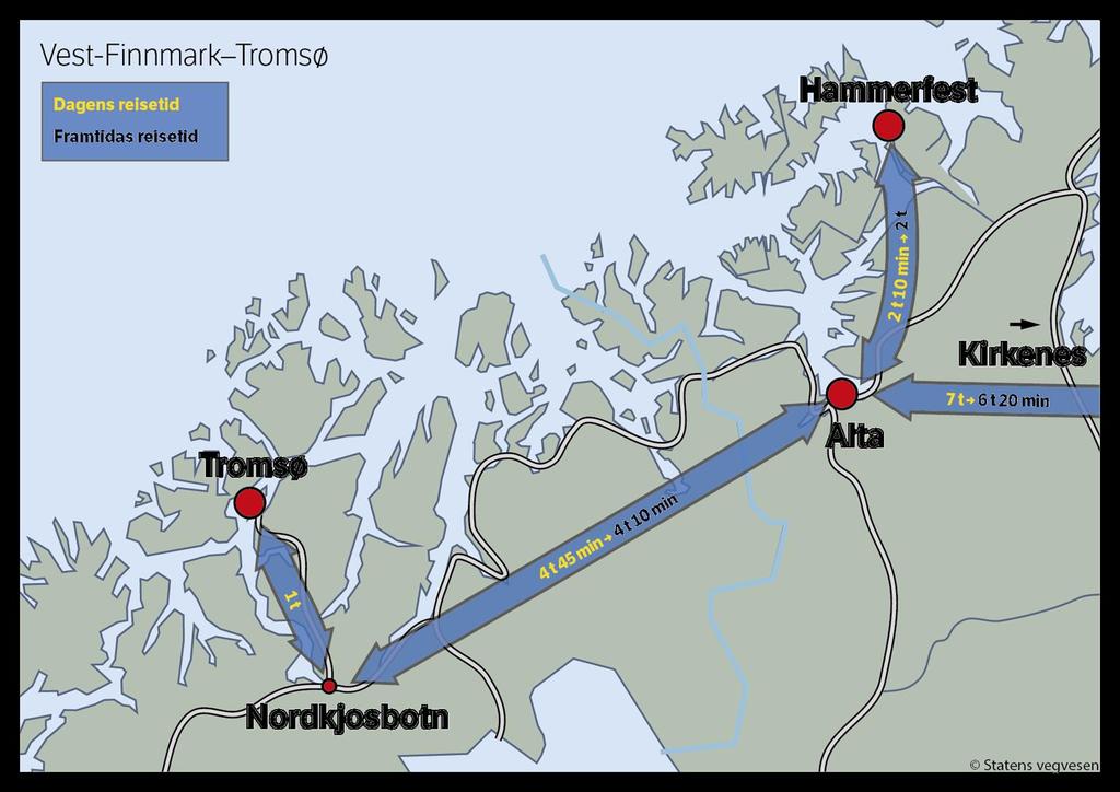 Potensiale for reduserte reisetider ved