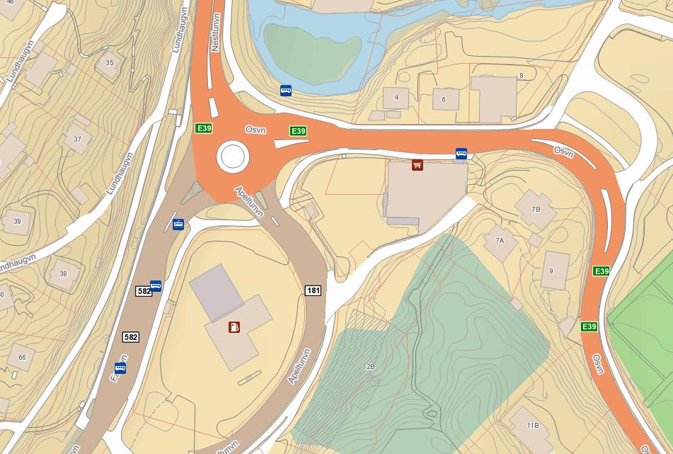 6.12 OFFENTLIG KOMMUNIKASJON/KOLLEKTIVDEKNING Planområdet har god kollektivdekning og en sentral beliggenhet nær bybanestopp og buss. PLANOMRÅDET Side 16 Figur 14: Holdeplass for buss og bybane.