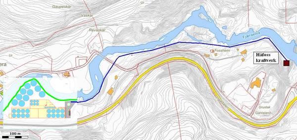 Det er søkt konsesjon for bygging av Håfoss kraftverk.
