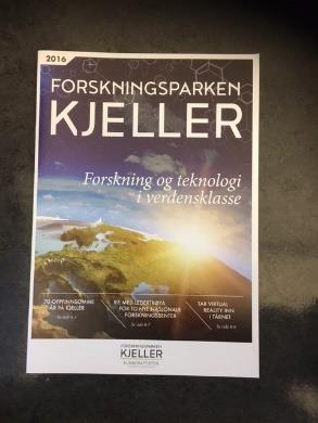 Magasin Forskningsparken Kjeller For første gang i 2016 utgav vi et eget magasin om Forskningsparken Kjeller. Magasinet viser fram ulike suksesshistorier fra instituttene og virksomhetene.