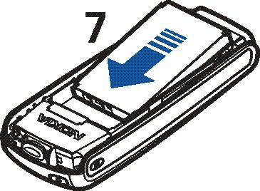 3. Skyv SIM-kortet forsiktig inn i SIM-kortsporet (5).