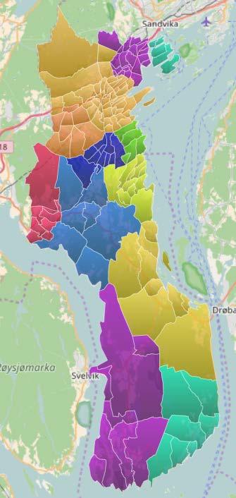 Nye Asker Kunnskapsgrunnlaget Kunnskapsgrunnlaget er geografisk, og baseres på: SSBs 150 grunnkretser Sentrum I I Holmen Kommundel Kommundelsenter Folkemengde Holmen 16841 Sentrum 33172 Slemmestad