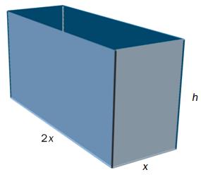 Oppgave 4 (6 poeng) En bedrift har fått bestilling på en container som skal ha form som en rett prisme uten lokk. Volumet til containeren skal være på 10 m 3.