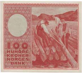 E9508486 1/1-300 56 100 kroner 1957. F2187830 1 350 57 100 kroner 1959. G6829314 1 300 58 100 kroner 1961. Z0489522. Erstatningsseddel/replacement note 1+ 4 000 59 50 kroner 1957.