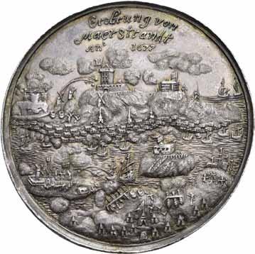 54 og Knut Brestrup Marstrands erobring av Finn Erhard Johannessen Medaljen viser i detalj erobringen av Marstrand i 1677, under krigen mellom