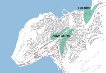 Kontorer Narvik har i dag mange kontorlokaler og flere av disse står ledig. Området med kontorer kan ofte sees på som arbeidsintensive områder.