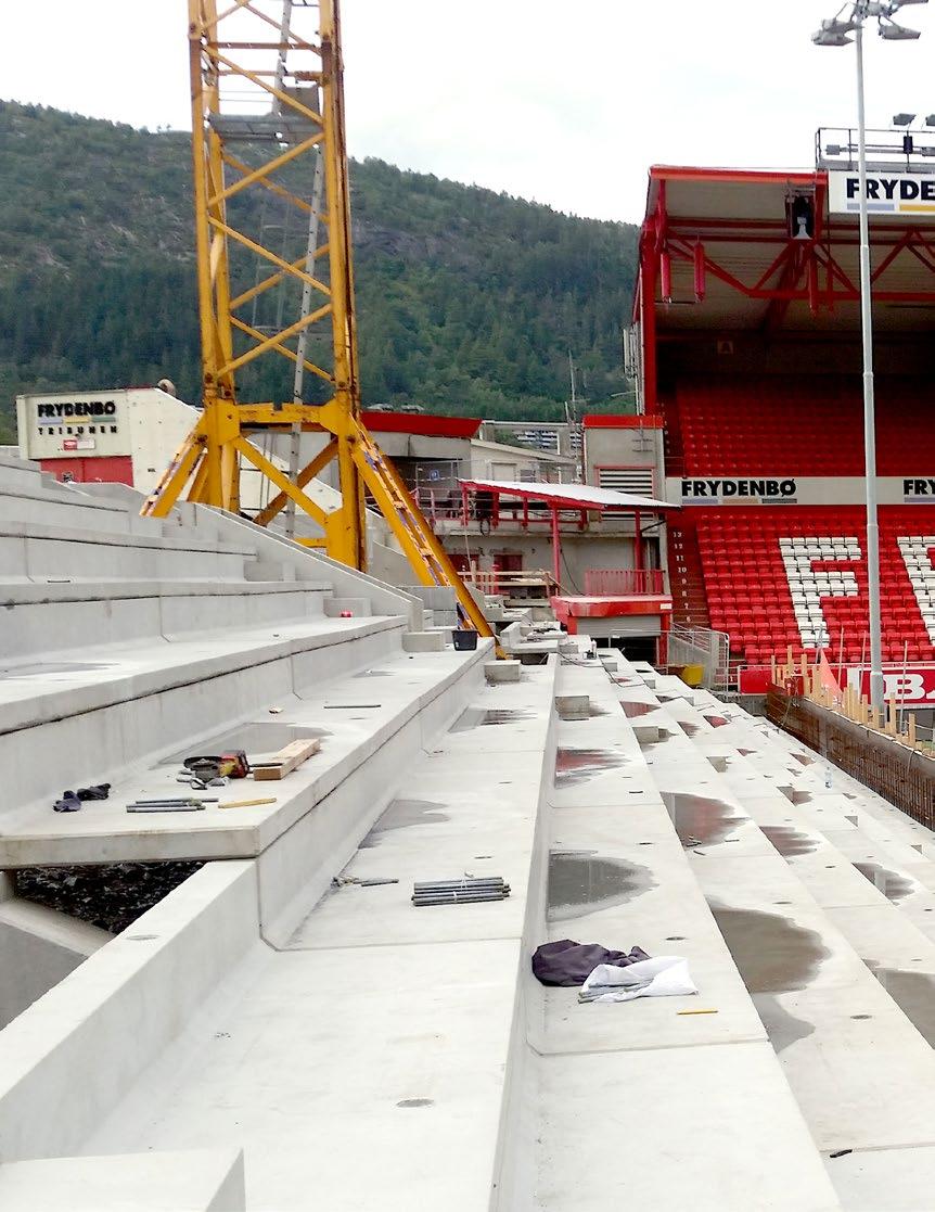 NOBI NYTT 02-2018 CONSTRUCTA BYGGER Constructa Entreprenør AS og NOBI samarbeider med Brann Stadion AS om utbygging av ny tribune og 282 studenthybler på Brann Stadion i Bergen.