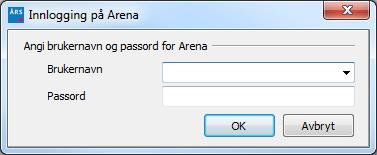 Innlogging Første gangen man bruker Arena bør man velge Innlogging slik at Årsavslutning husker brukernavn og passord til senere bruk av Arena.