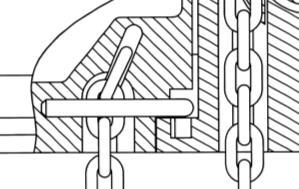 2.4 Illustrasjon av lastkjettingens konfigurasjon Bruk kun fabrikantens originaldeler, det er bare disse som tilfredsstiller kravene til høy styrke og lang levetid.