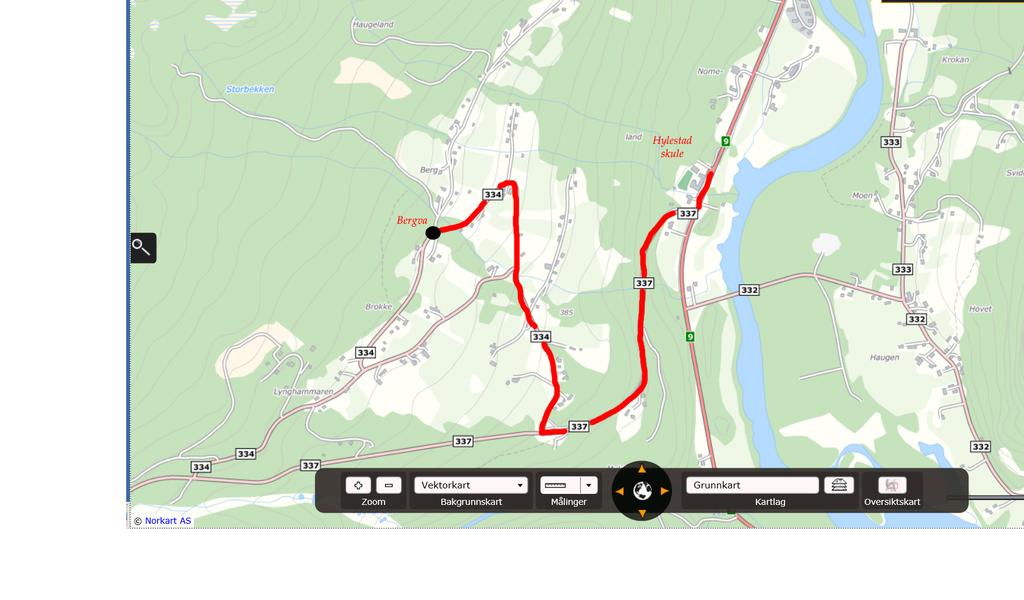 Kart/transportrute/Haugland/Brokke: Spørsmål vedr.