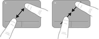venstre eller til høyre. MERK: Rullehastigheten styres av fingerhastigheten. Knipe/zoome Ved hjelp av kniping kan du zoome inn og ut på bilder og tekst.