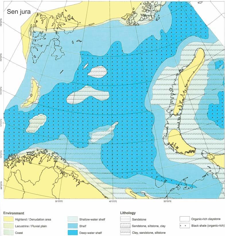Figur 9 avsetningsmiljø i Barentshavet i sen