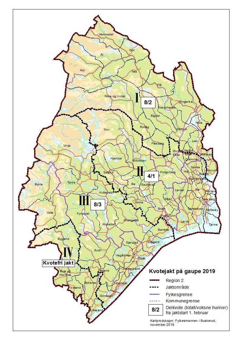 Sak 10/2018 Vurdering av kvotejakt på gaupe i 2019 Side 18 av 18 Kartvedlegg Sekretariatets