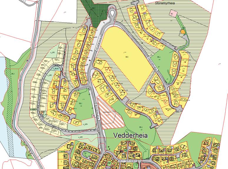 Bakgrunn for saken: Arkitektfellesskapet Jebsen-Vinje AS/ Asbjørnsen AS fremmer på vegne av Aamodt Hus AS detaljreguleringsplan for Vedderheia nord, felt B21.