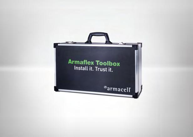 Armaflex Toolbox (verktøykoffert) - verktøy for fagfolk! For å kunne hindre kondens og energitap på teknisk utstyr er det viktig med fagmessig montasje og høykvalitets isolasjonsmaterialer.