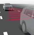 Filskiftvarsel (LDA) Et kamara registrerer kjørefeltlinjene langs veien og systemet varsler dersom bilen begynner å bevege seg ut av sitt kjørefelt og over i et annet