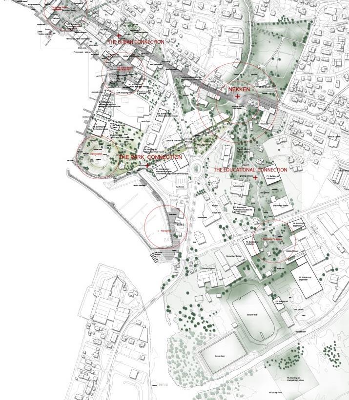 Jury assessment: Connecting Ørsta presents an overall plan for both the site and study area, showing a good understanding of the local challenges and the scale of the town.