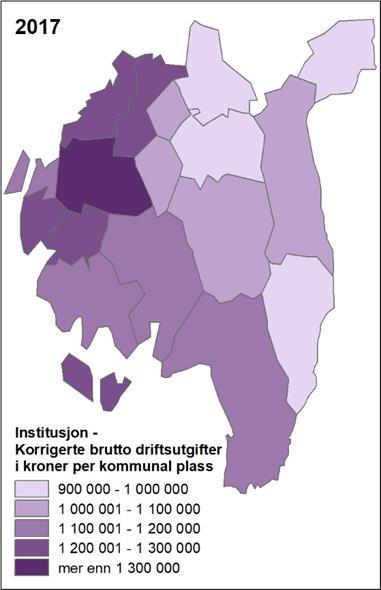 Eldreomsorg - institusjoner Korrigerte brutto driftsutgifter, institusjon, pr.