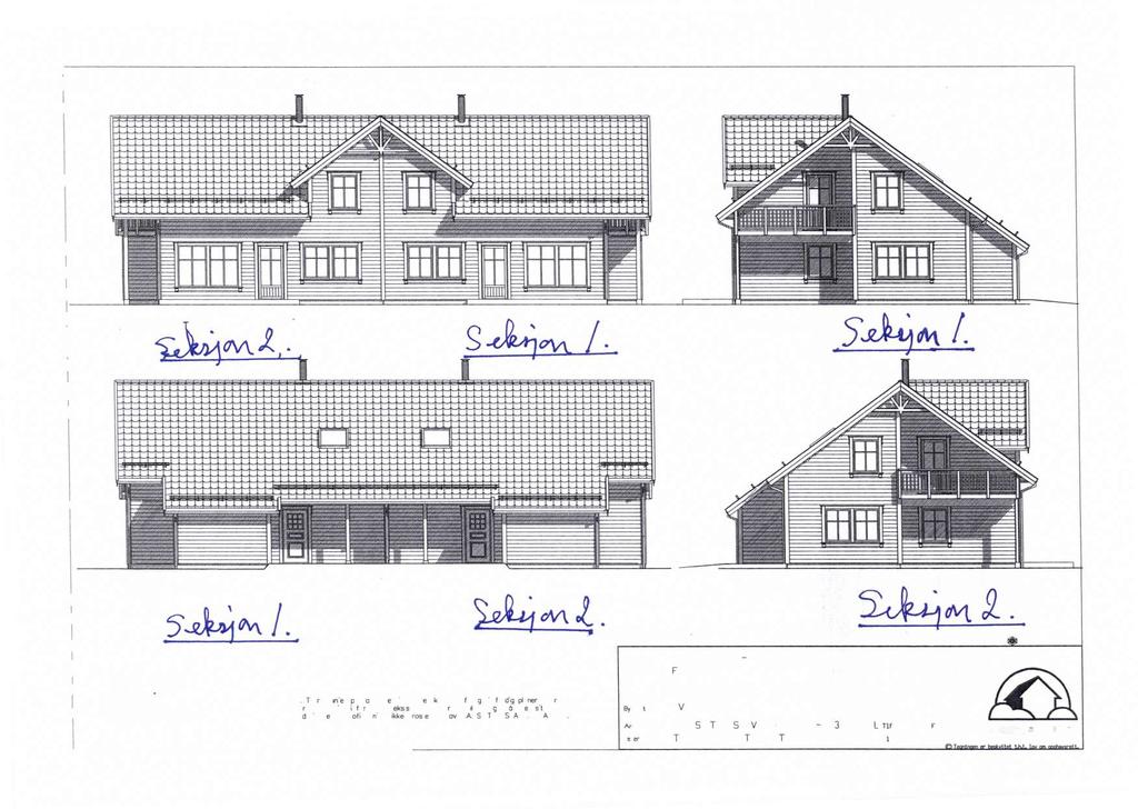 T T FASADE MO 5 HBA 368 ØST 3 M2; FASADE MOTNORD 5 FASADE MOT SØR FASADE MOT VEST T T NOSTGg TEK0 007205 vw MÅ-