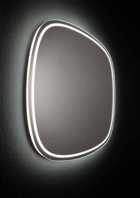 Nyhet! Amano LED-speil Eksklusivt speil med organisk form.